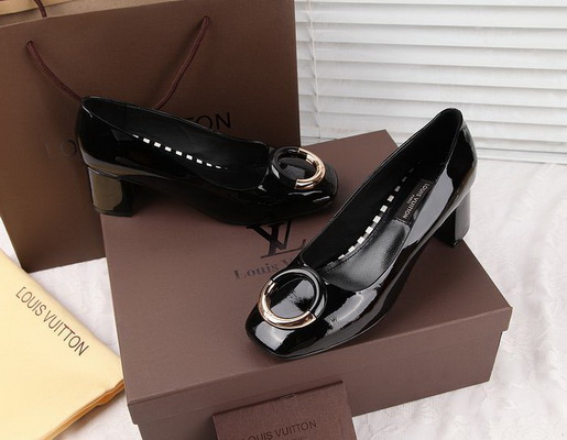 LV Shallow mouth Block heel Shoes Women--015